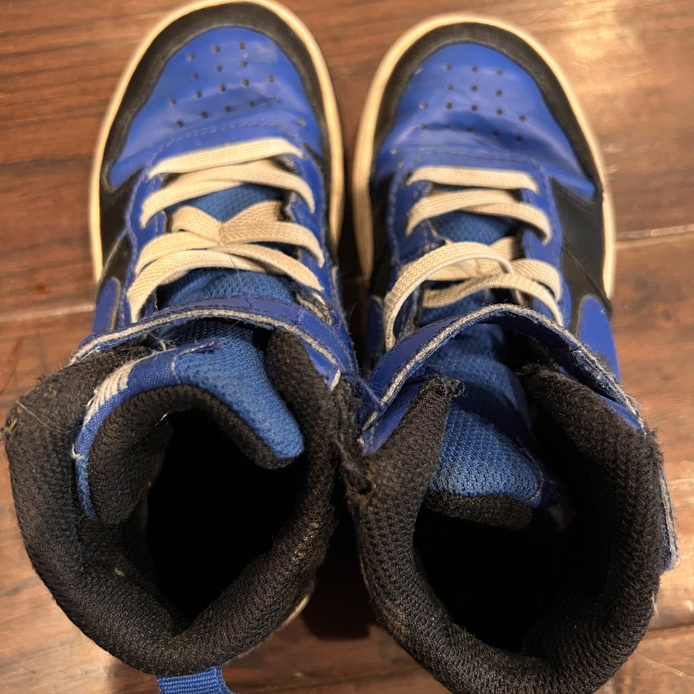 Kids Blue and Black High-Top Sneakers